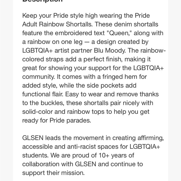 NEW Humankind Rainbow Overall Shorts • Super Cute!!! - Picture 8 of 8